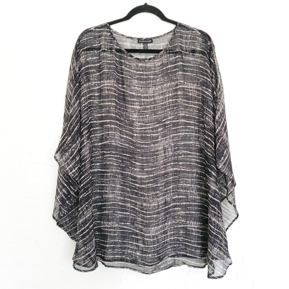 Eileen Fisher Tops - Eileen Fisher Silk Patterned Lightweight Poncho